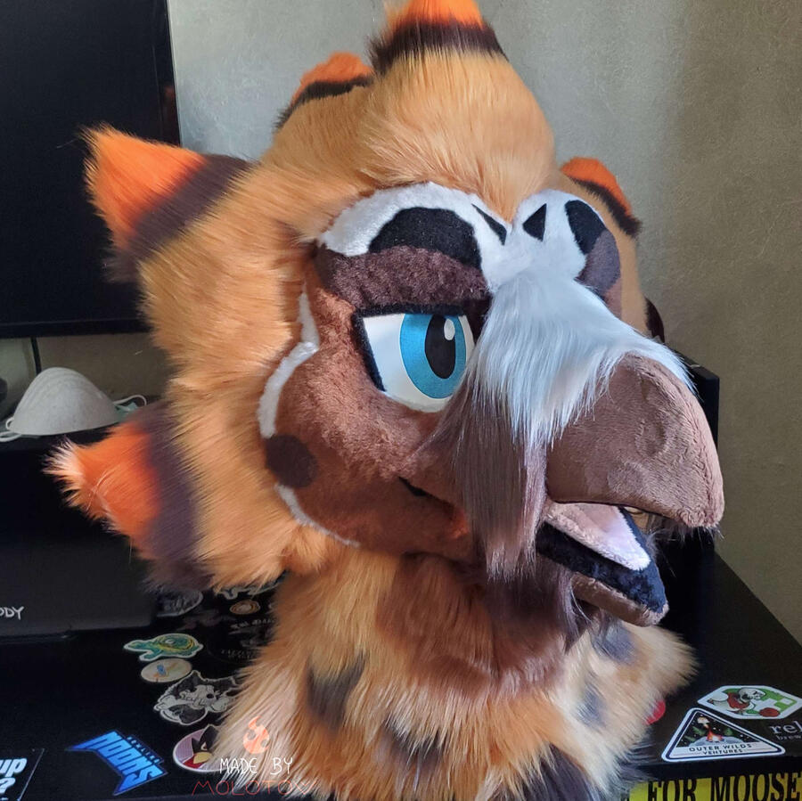 Vulture The fursuit head of a bearded vulture character.