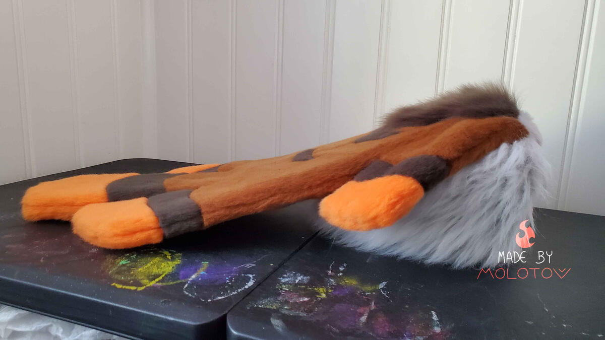 The tail of the bearded vulture.